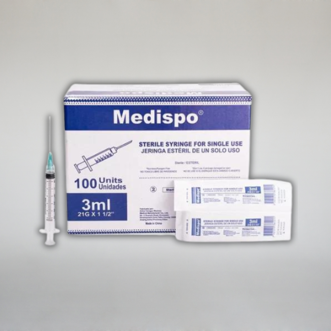 MEDISPO STERILE SYRINGE 100 UNITS 1ML